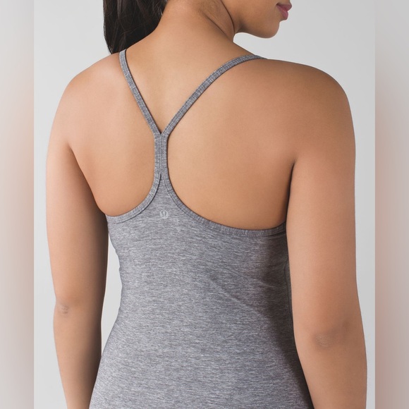 lululemon athletica Tops - Lululemon Power Y Tank Heathered Slate Size 8